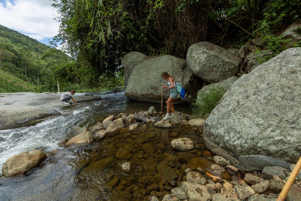 La cara principal de la Piedra Pintada con sus grabados precolombinos visibles en la roca de basalto volcánico