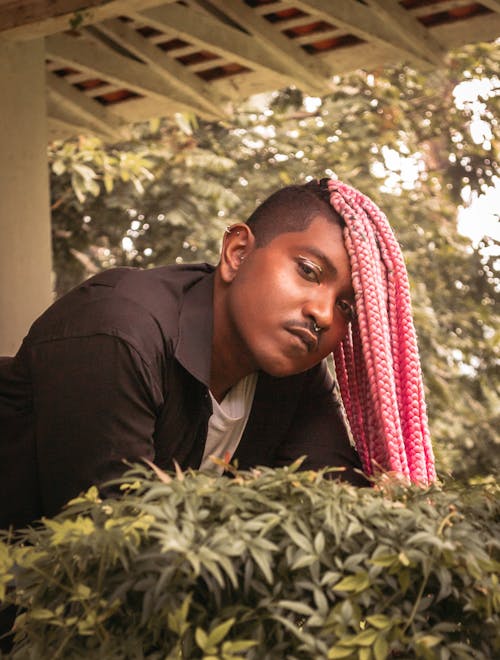 Free A Man with Pink Hair  Stock Photo