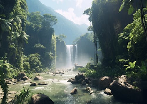 Foto profissional grátis de árvores, cachoeira, corrente