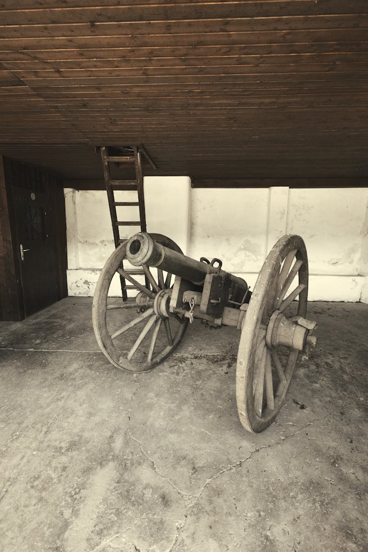 An Antique Wooden Cannon 