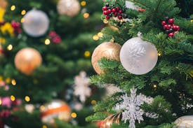 Tilt-shift Photography Of Green Christmas Tree With Baubles