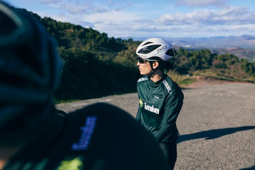 Cyclist Woman on Road