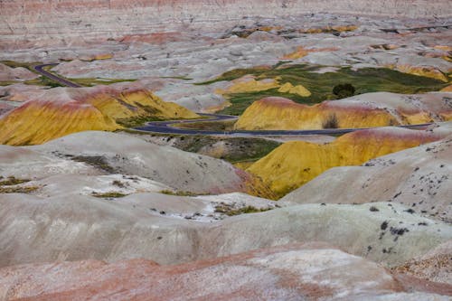 View of Yellow Mounds near Dillon Pass from Conata Basin Overlook in the Badlands National Park.