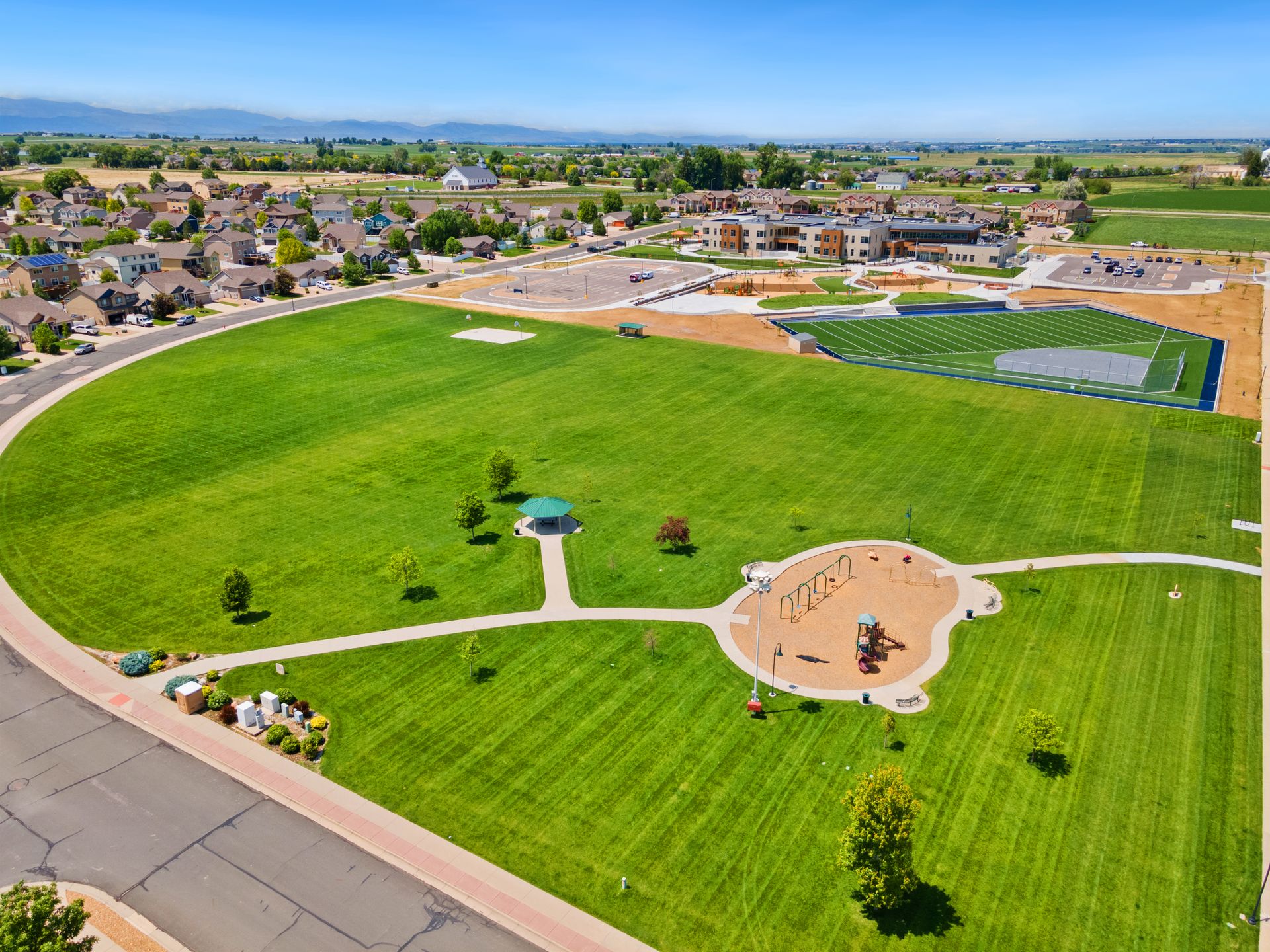 A green community park in a neighbourhood