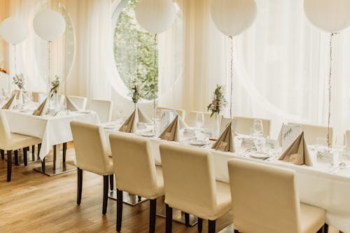 Balloons over Tables in Restaurant