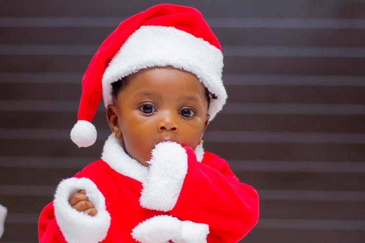 Baby Wearing Santa Costume