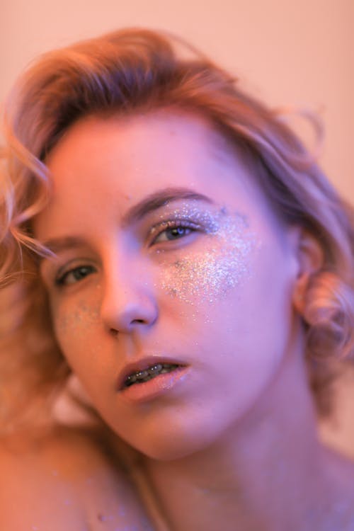 Glitter on Woman Face