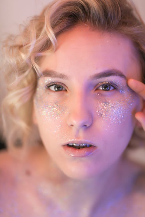 Glitter on Woman Face