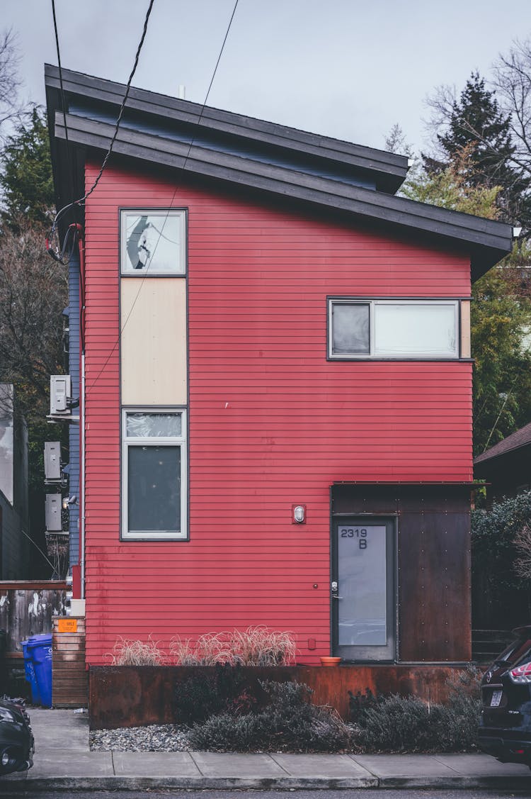 Red Wall Of House