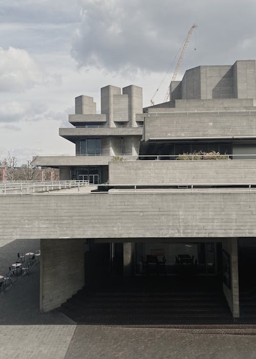 Facade of the Royal National Theatre in London, England 