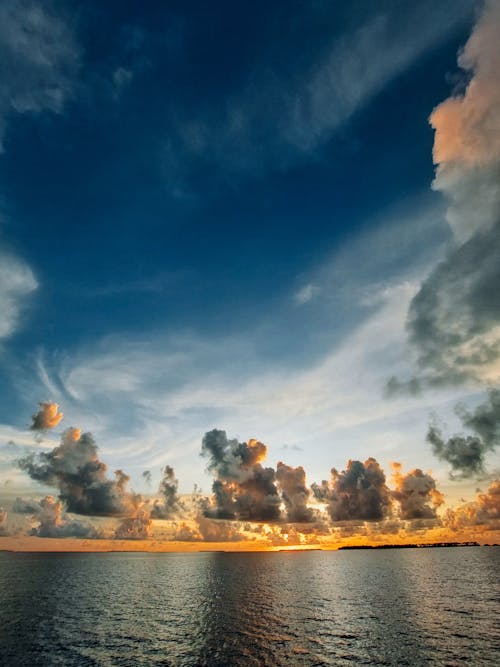 Free stock photo of above sea, beach sunset, beautiful sky