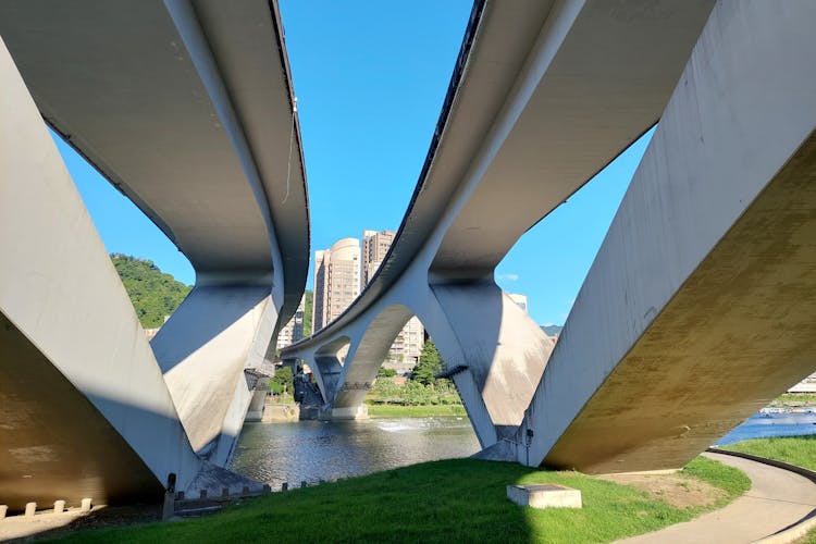 Low Angle View Of A Modern Bridge