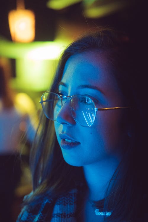 Woman Wearing Eyeglasses Selective Focus Photography