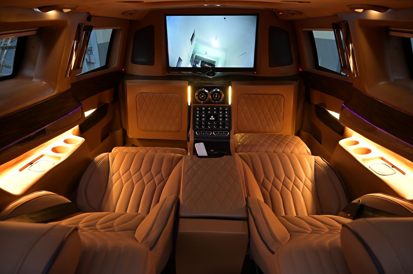 Luxury limousine interior detail