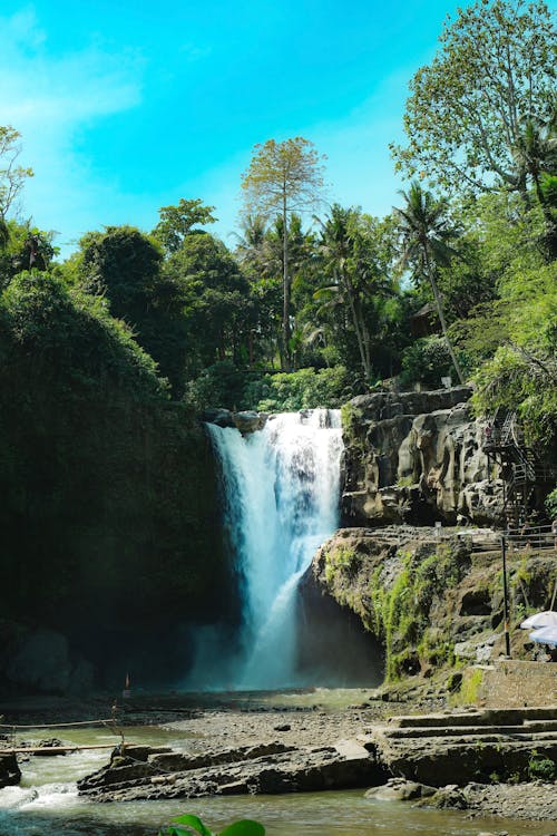Tegenungan Waterfall in a Jungle, Bali, Indonesia