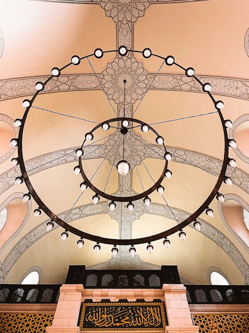 Imagine de stoc gratuită din arhitectură otomană, candelabru, cupolă