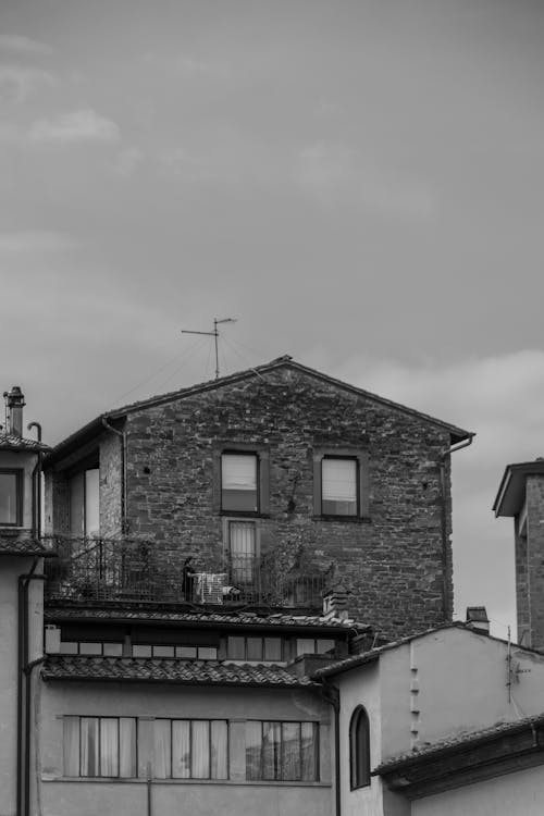 Facade of Houses in City 