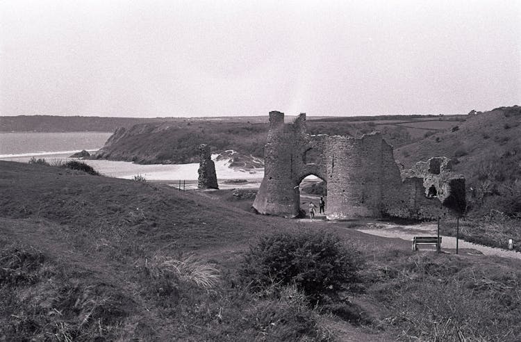 Ruins Of Pennard Castle In Wales