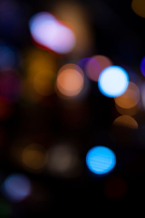 Free Colorful abstract bokeh of city lights in São Paulo at night, creating a vibrant scene. Stock Photo