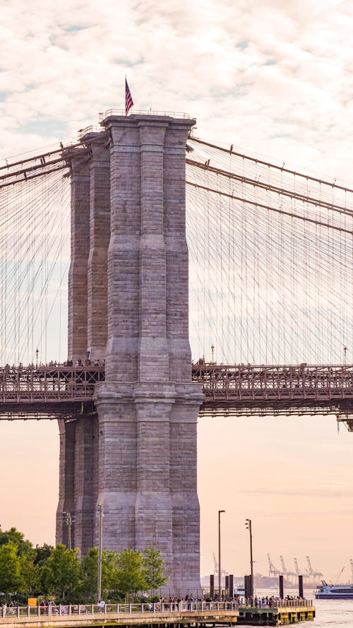Бесплатное стоковое фото с Америка, бруклинский мост, вертикальный выстрел