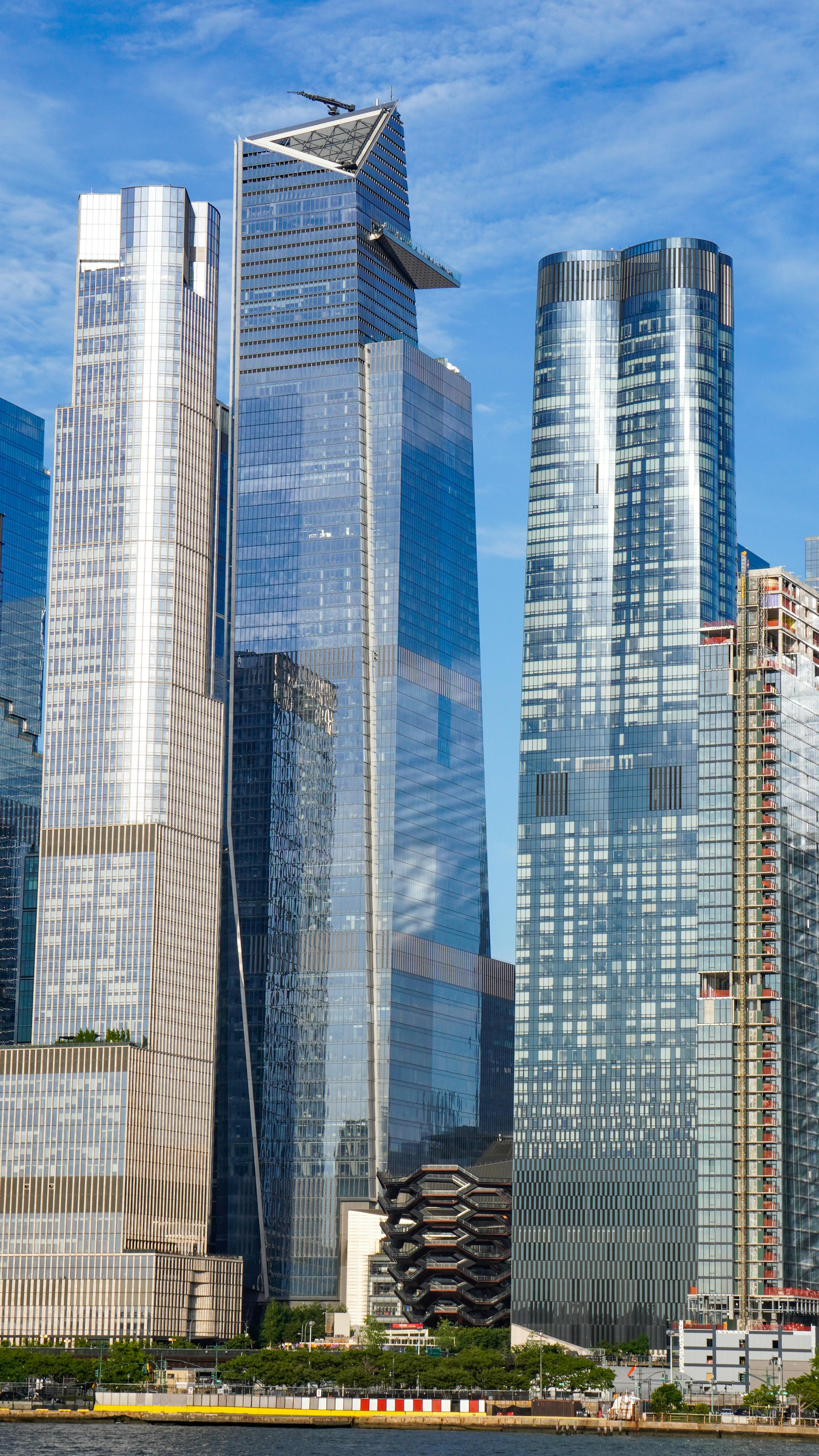 view of modern office skyscrapers in midtown manhattan in new york city new york usa