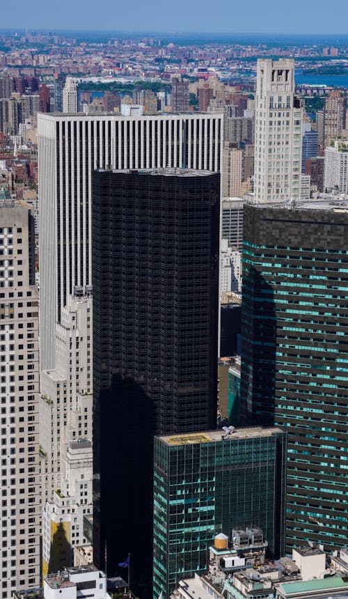 Aerial View of Skyscrapers in Midtown Manhattan with the Trump Tower in the Center 