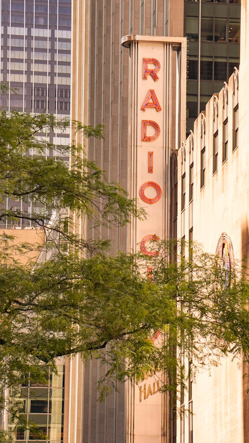 Facade of the Radio City Music Hall Building in New York City, New York, USA