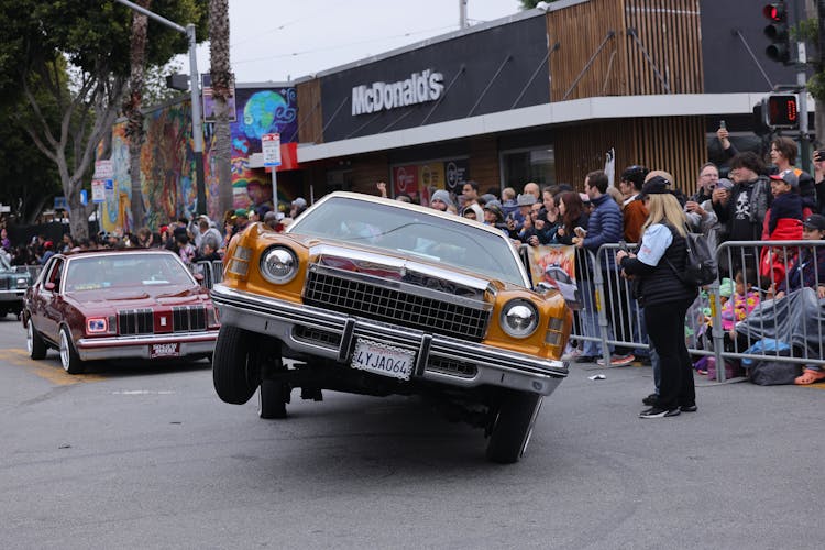 Vintage Cars On Show On Street