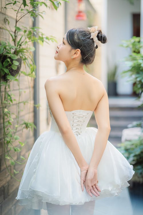 Back View of Bride in Wedding Dress