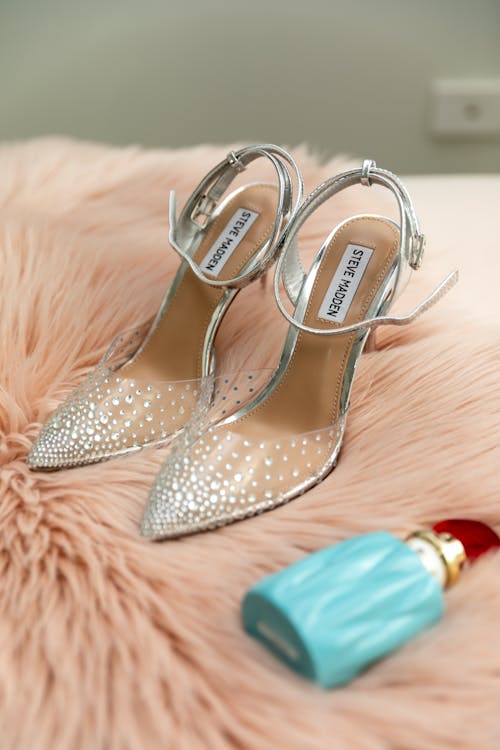 Silver Heels on a Fur Rug