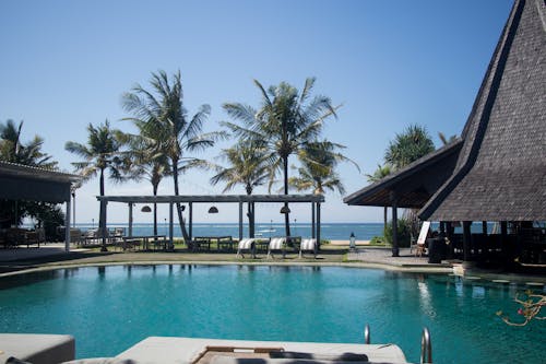 Swimming Pool in Holiday Resort on Sea Coast