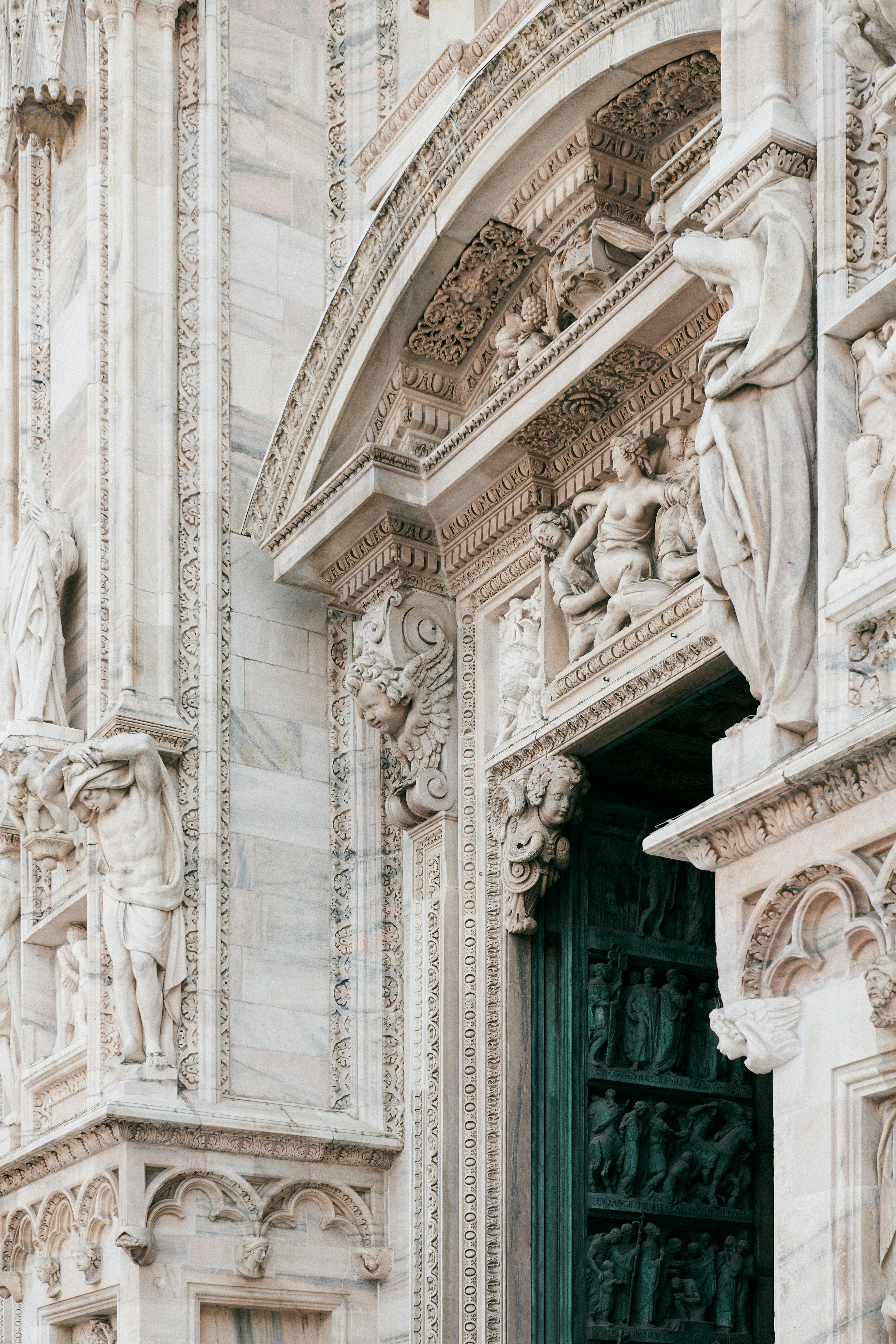 Details above the Entrance of the Milan Cathedral, Milan, Italy