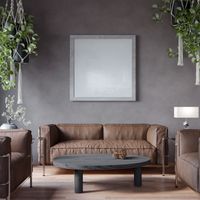Pale living room with a plant, photo by Marko Stojkovic on Pexels