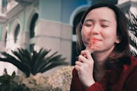 Woman in Red Sweater