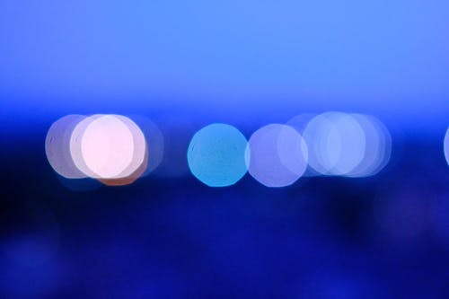 Bokeh on a Blurred Blue Background