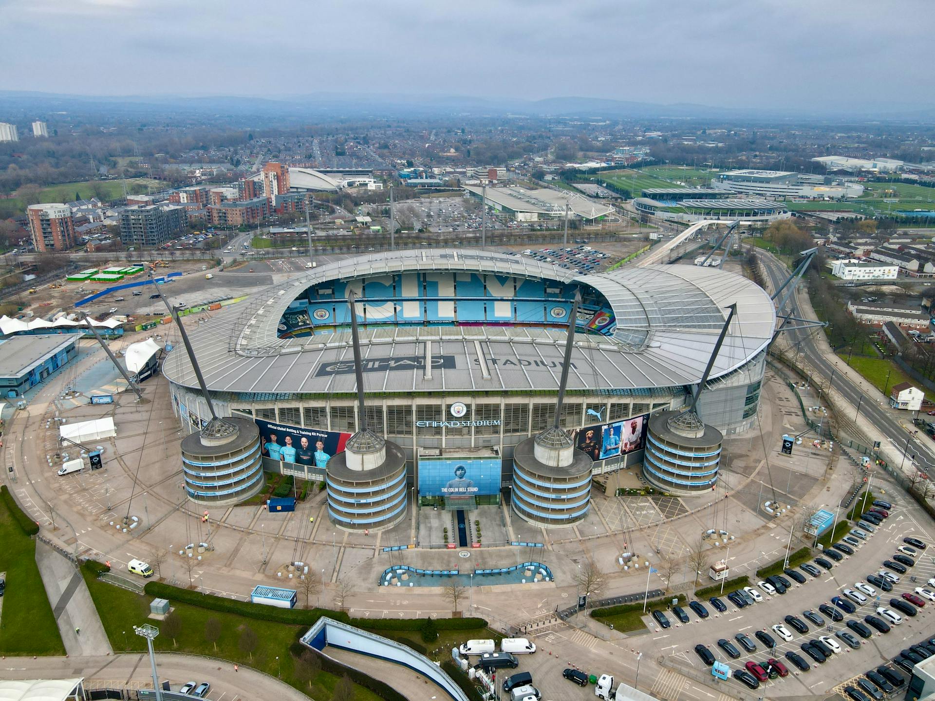 Drone Shot of City of Manchester Stadium