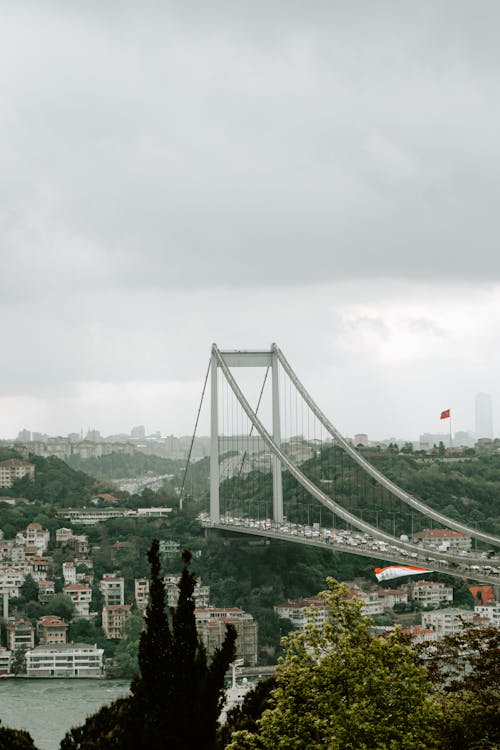 boğaz, boğaz köprüsü, dikey atış içeren Ücretsiz stok fotoğraf