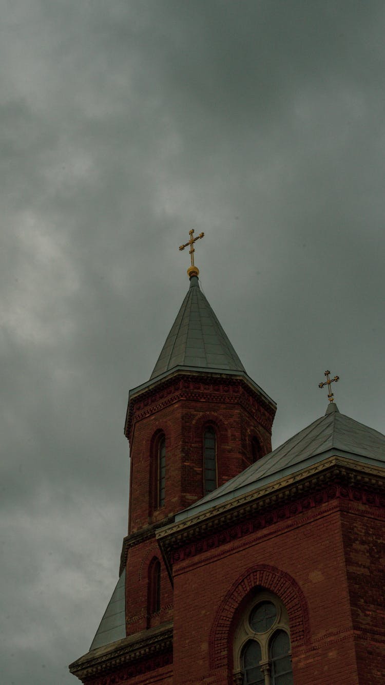 Old Church Under Rain Clouds