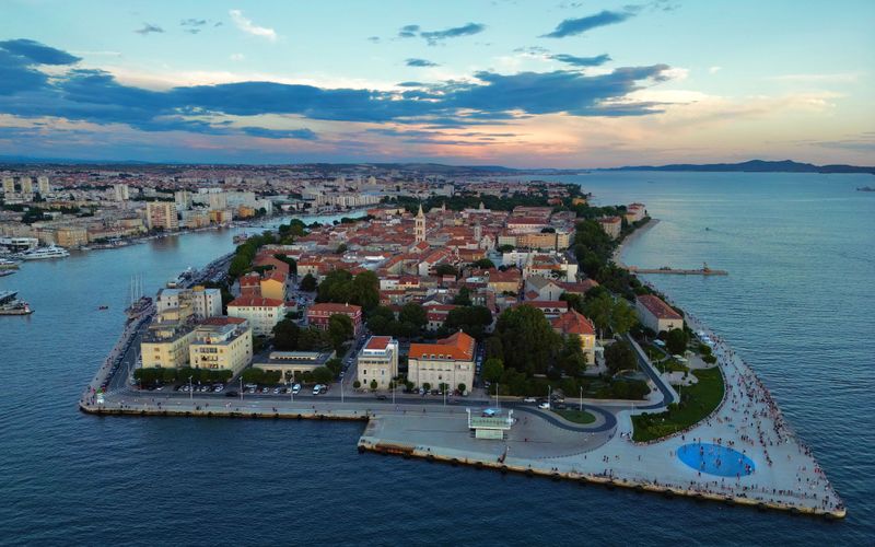 Zadar Croatia sea organ waterfront Adriatic sunset evening