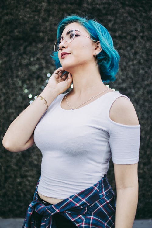 Photo of Woman With Blue Hair