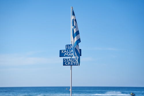 Fotobanka s bezplatnými fotkami na tému breh, gréckej vlajky, informačné symboly