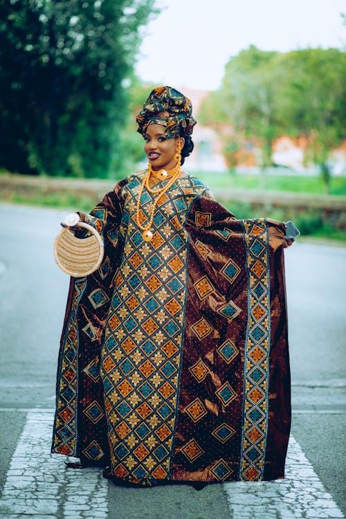 Woman Posing in Traditional Clothing