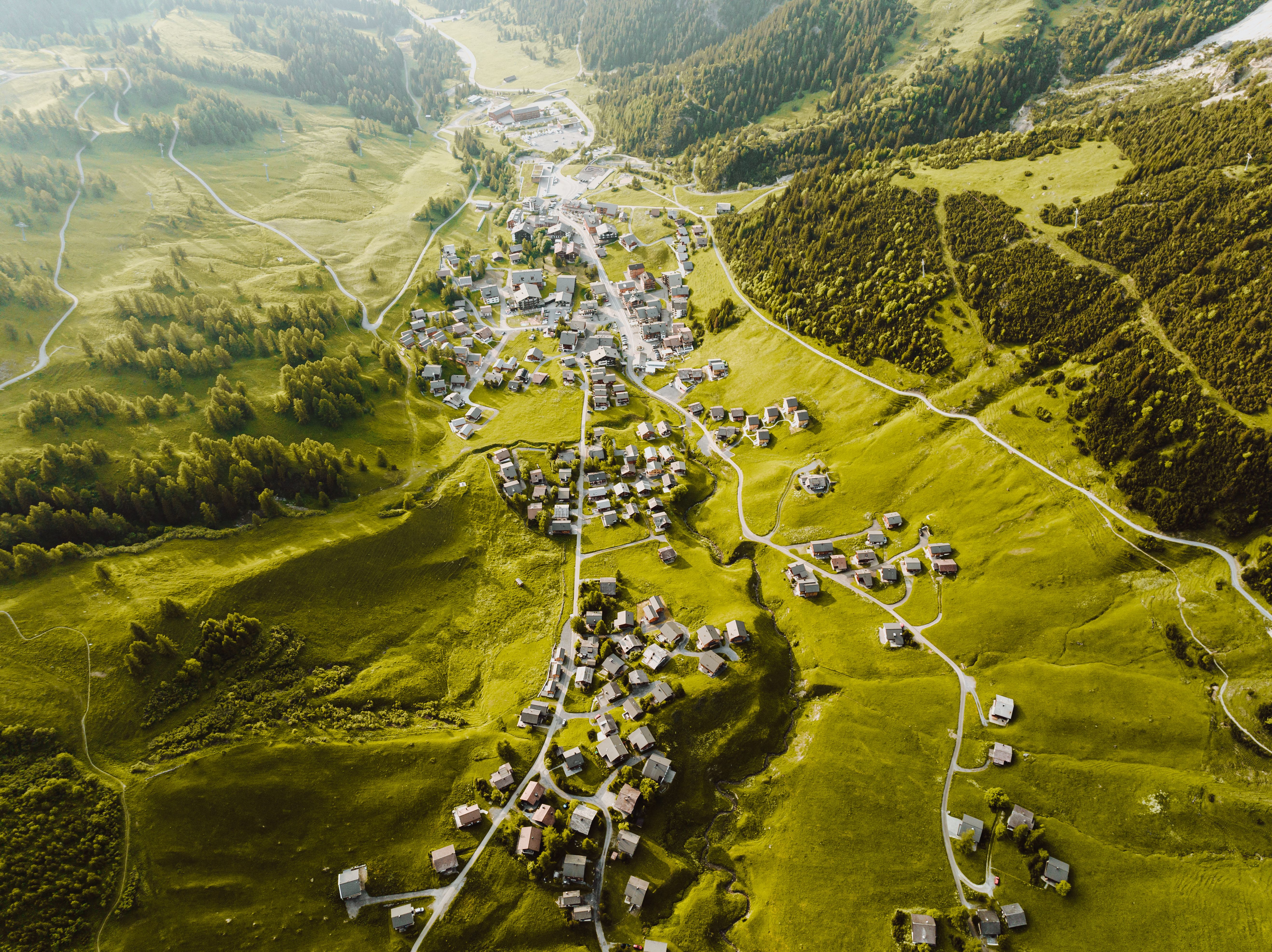 Aerial Photo of Mountain Village · Free Stock Photo