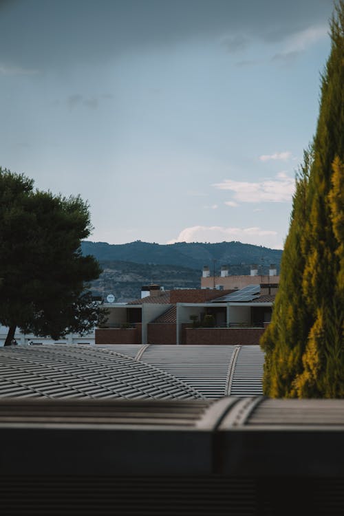 High Angle View of a City and Hills 