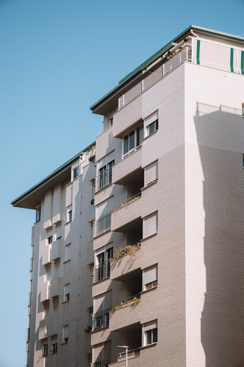 Facade of a Modern Apartment Building in City