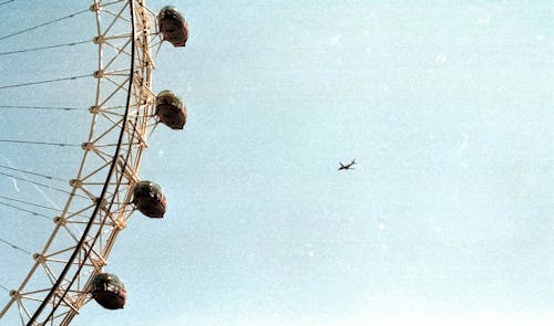 空, 航空機, 観覧車の無料の写真素材