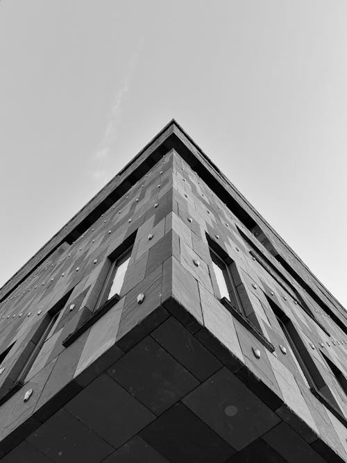 Building Corner in Black and White