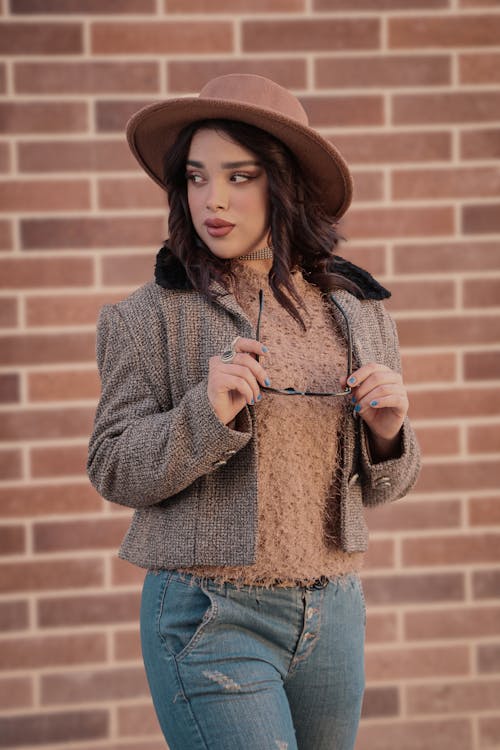 Model in Hat and Jeans