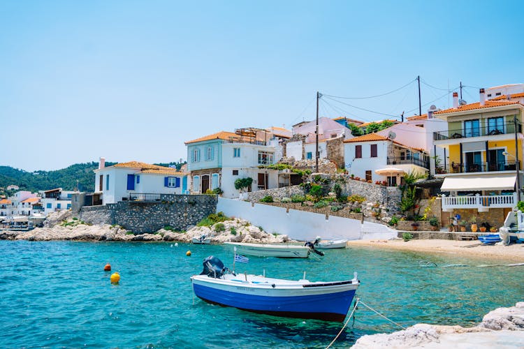 Sea Shore In Bay In Greek Town