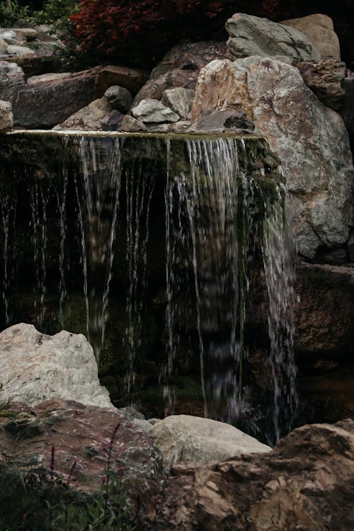 Mossy Rock of a Stream Cascade